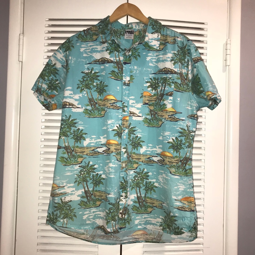 Hang Ten Men’s Button Up Hawaiian Shirt Size XL